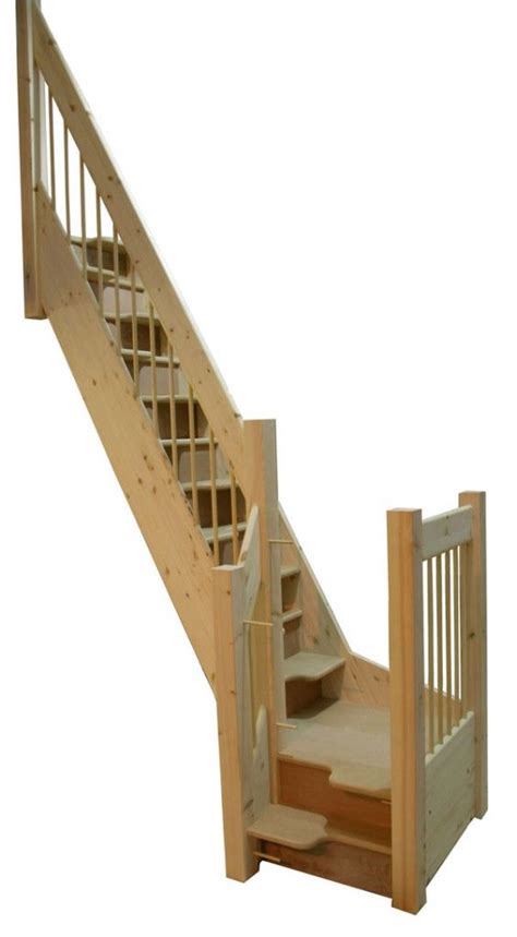 Captivating Space Saver Staircase Design For Your Home With Solid Pine