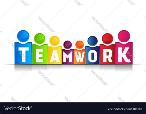 Teamwork Concept Word Logo Royalty Free Vector Image