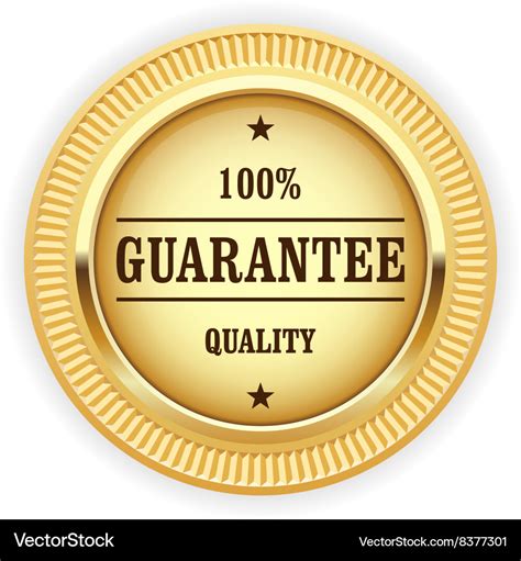 Golden Medal 100 Quality Guarantee Symbol Vector Image