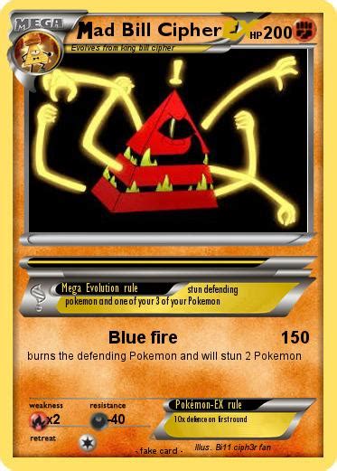Pokémon Bill Cipher King 1 1 Blue Fire My Pokemon Card