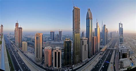 Sheikh Zayed Road Panorama By Verticaldubai On Deviantart