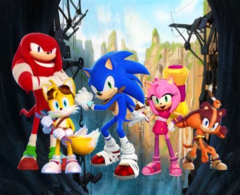 Sonic Boom Sonic Tails Knuckles Amy And Sticks By