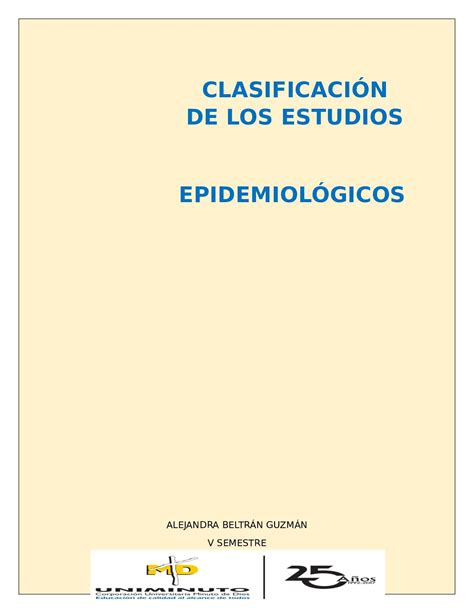 Calaméo Clasificación De Los Estudios Epidemiológicos