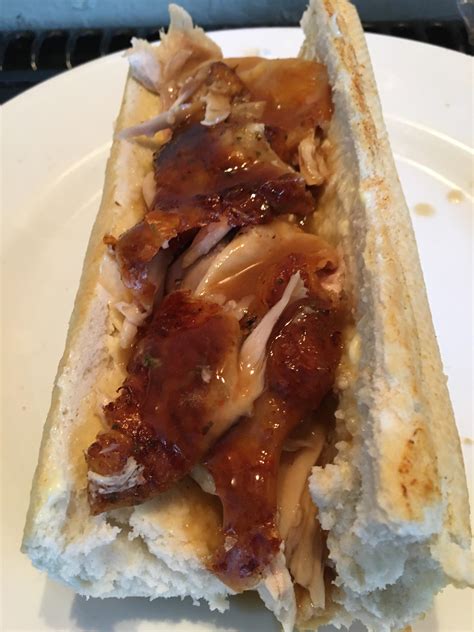 Roast Chicken Baguette With Chicken Gravy With Chicken Juices Dining And Cooking