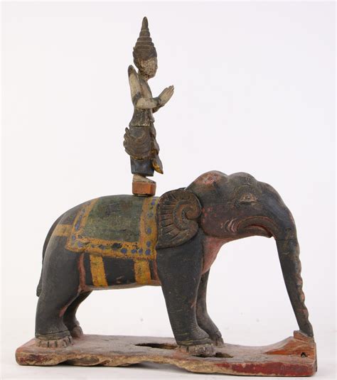 Sold Price Antique Indian Wood Carved Elephant Sculpture May 6 0120