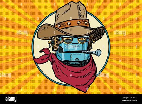 Robot Cowboy West Wild World Stock Vector Image And Art Alamy