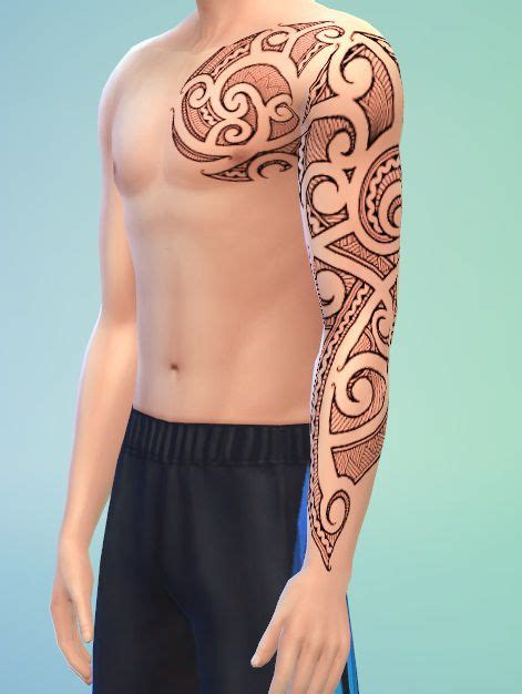 Ts4 Tattoo 131 Maori Style Updated Sims 4 Tattoos Sims 4 Sims