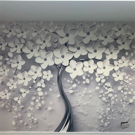 Günstige wandhalter für jeden fernseher und monitor sofort ab lager verfügbar. Blumentapete Schöne Hochzeitszimmer Weiße Blumen 3D ...