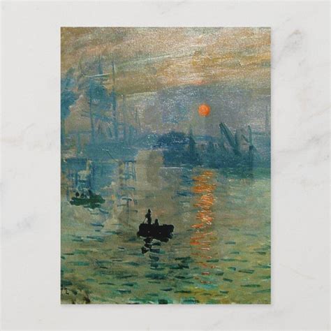 Monets Impression Sunrise Soleil Levant 1872 Postcard Zazzle