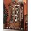 Vintage Curio Cabinet Cherry Oak Dresden 12158 Acme Traditional Carved 