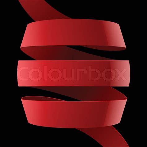 Red Fabric Glossy Curved Ribbon On Stock Vector Colourbox