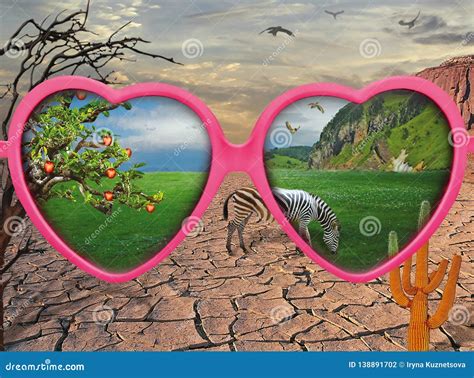 looking through rose colored glasses stock illustration illustration of view creative 138891702
