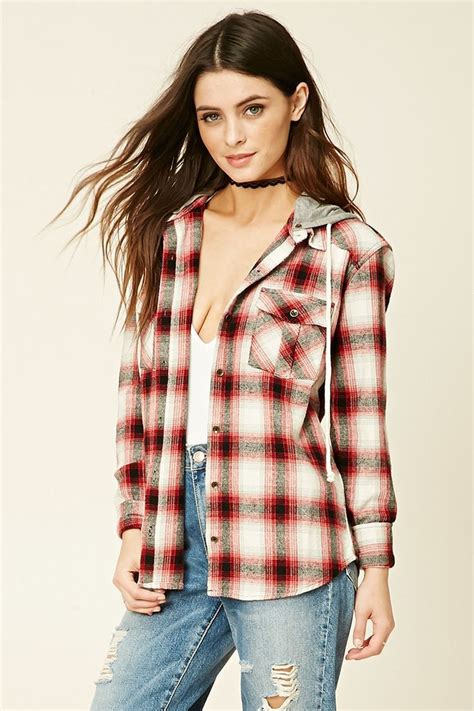 Hooded Flannel Shirt Womens Hooded Flannel Flannel Women Clothes Design
