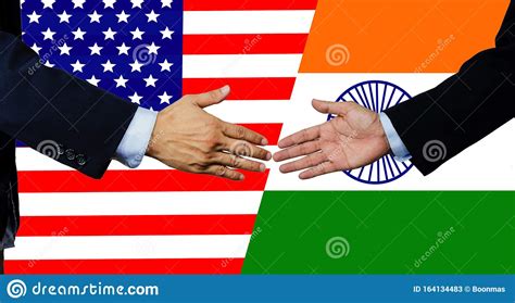 An American And India Businessman Make The Handshake Stock Image