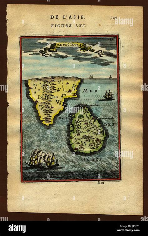 Map Of Ceylon 1683 Stock Photo Alamy