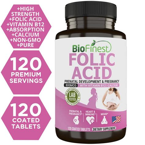 Biofinest Folic Acid 800mcg Folate B12 Pregnancy Supplement Ntuc