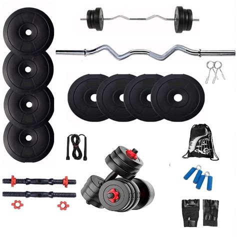 Buy Bodyfit Home Gym Set Weight Plates With 3ft Curl Barbell Rod 2