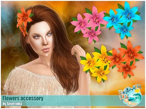 Flower Leaf Hair Clip Female Hairpin Acc The Sims 4 P1 Sims4