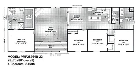 4 bedrooms will contain a box spring and mattress or a set of bunk. Beautiful 4 Bedroom Double Wide Mobile Home Floor Plans ...