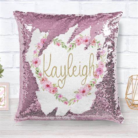 Pink Sequin Pillow Etsy