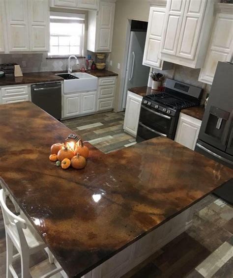Refinish Old Formica Countertops With Concrete Overlay Kitchen