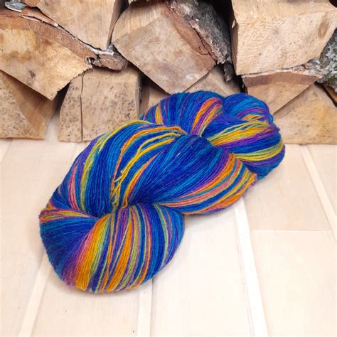 Natural Sheep Wool Yarn 100 Eco Yarn Hand Dyed 200 Grams Lace Etsy