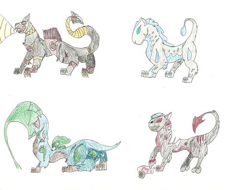 Elemental Wolf Adoptables Set 2 Auction Closed By Shadowhawkart On