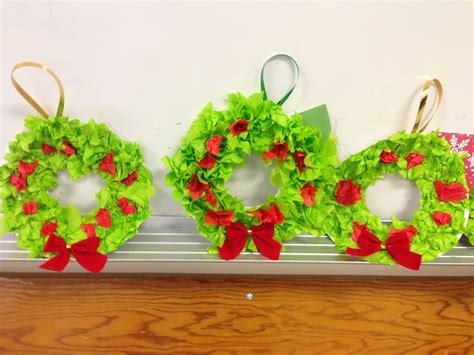 Tissue Paper Wreath Christmas Arts And Crafts Tissue Paper Wreaths