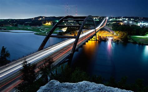 Pennybacker Bridge Austin City Cityscape Night Wallpaper Hd Pxfuel