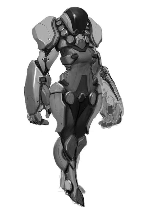 Exo Suit Sketch Trung Nguyen Concept Art Characters Sci Fi Concept Art Armor Concept