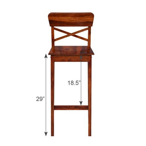 Dallas Ranch Solid Wood Tall Rustic Bar Chair Set Of 2