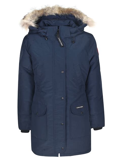 Canada Goose Trillium Down Parka Coat With Natural Coyote Fur Trim In Atlantic Navy Modesens