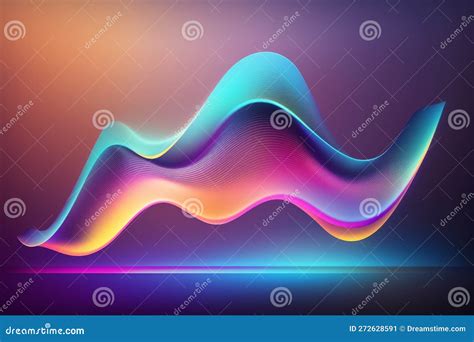 Abstract Fluid 3d Render Holographic Wave Sky Blue Gradient Design For