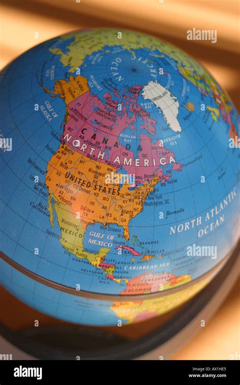 Globe Showing North America Stock Photo Alamy