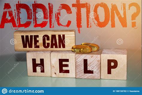 Addiction We Can Help Words On Wooden Blocks Stock Photo Image Of