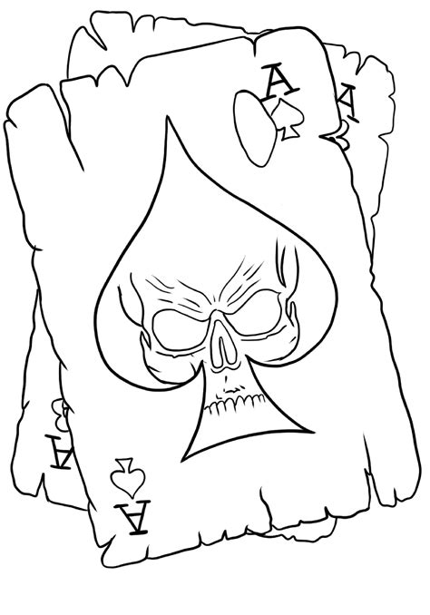 A Cartoon Drawing Of A Skull In The Middle Of A Piece Of Paper With