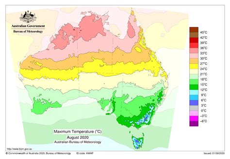 Australia Average Maximum Temperature August 2020 Australia Map