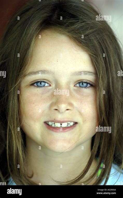 Girl Portrait Seven Years Old Stock Photo Alamy