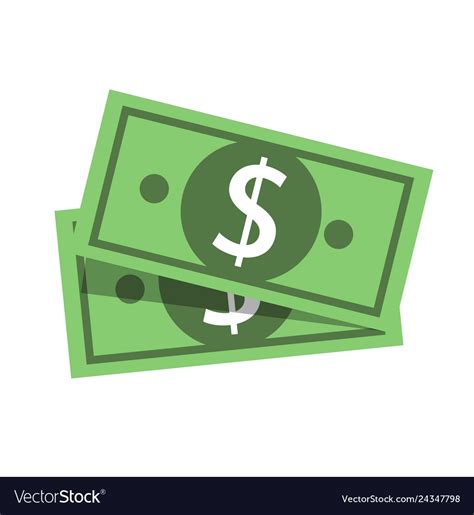 Flat Design Dollar Money Cash Icon Cash Royalty Free Vector