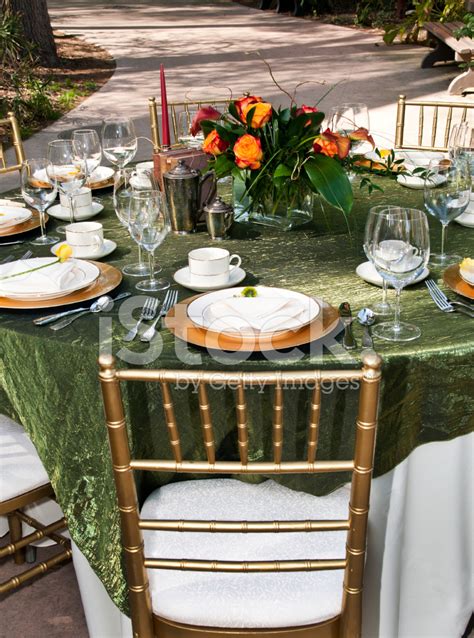 Garden Party Table Setting Stock Photo Royalty Free Freeimages