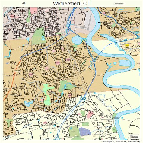 Wethersfield Connecticut Street Map 0984970