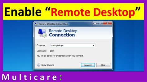 Remote Desktop Connection Enable Remote Desktop Windows Server 2012