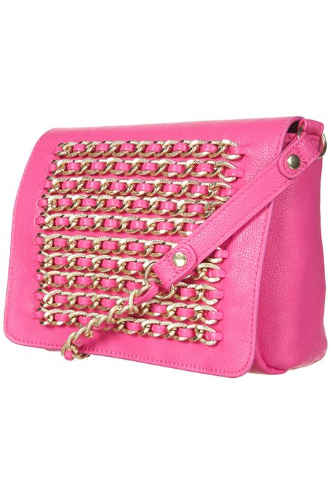 Topshop Pink Chain Crossbody Bag In Pink Lyst