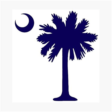 South Carolina Palm Tree And Crescent Moon Stencil