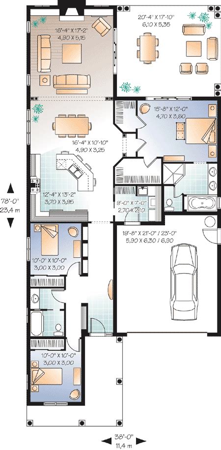 Narrow Lot Florida House Plan 21650dr Architectural Designs House