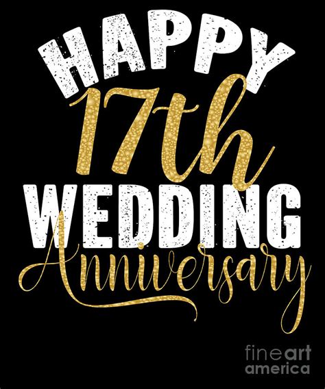 Happy 17th Wedding Anniversary Matching T For Couples Print Digital