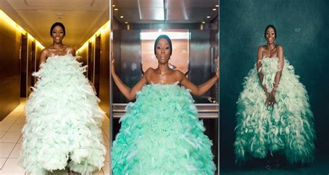 Bambam Talks About Her Feathered Amvca Dress Celebrities Nigeria