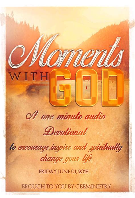 Gbbministry New Audio Devotional Moments With God A One Minute Audio