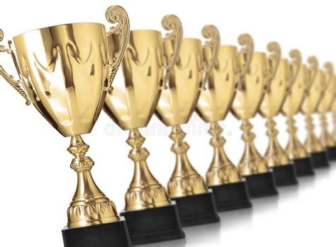 Golden Trophies Stock Photo Image Of Shiny Leader Isolated 34849450