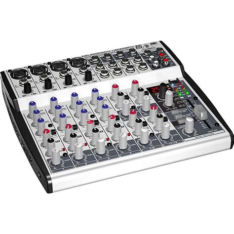 A dj mixer board lets you control and manipulate the audio from multiple sources: Behringer Eurorack UB1202FX Mixing Board | Music123